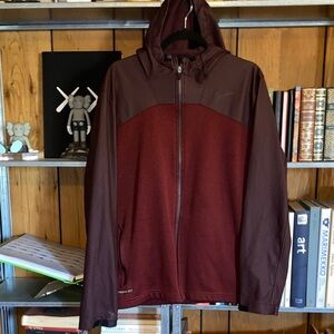 Leather and burgundy Nike full zip hoodie Therma Fit